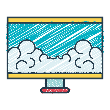 monitor desktop computer icon vector illustration designのイラスト素材
