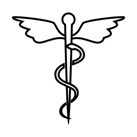 caduceus sign isolated icon vector illustration designのイラスト素材