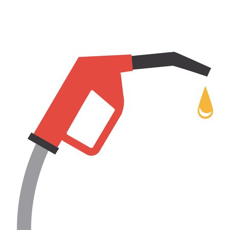 gas pump nozzle and oil drop icon over white background. colorful design. vector illustrationのイラスト素材