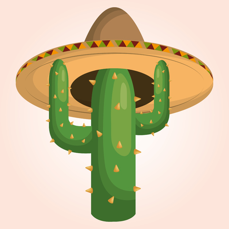 mexican cactus character icon vector illustration designのイラスト素材