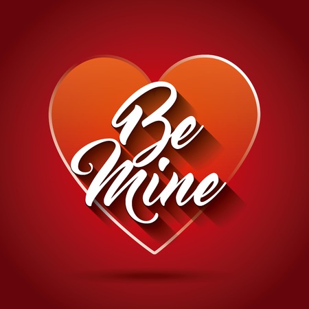 be mine. love card with heart icon. colorful design. vector illustrationのイラスト素材