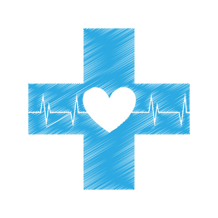 heart with cardiology icon vector illustration designのイラスト素材