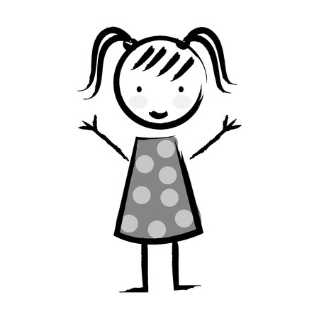 cute little girl isolated icon vector illustration designのイラスト素材