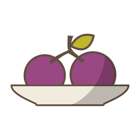 dish with fruit drawing icon vector illustration designのイラスト素材