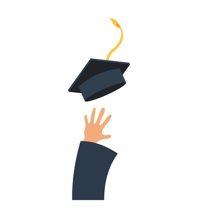 hat graduation isolated icon vector illustration designのイラスト素材