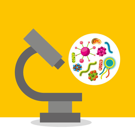scientific laboratory flat line icons vector illustration designのイラスト素材
