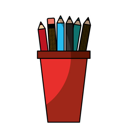 pencil holders isolated icon vector illustration designのイラスト素材