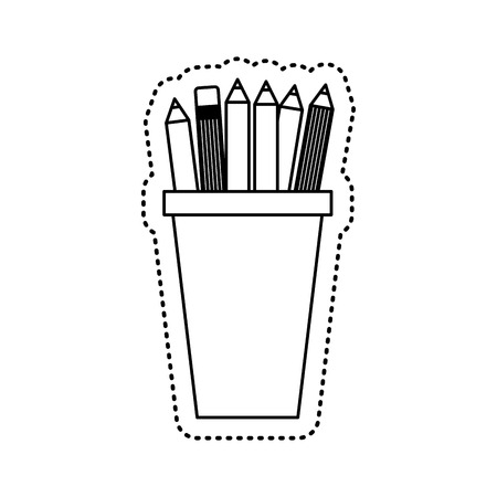 pencil holders isolated icon vector illustration designのイラスト素材