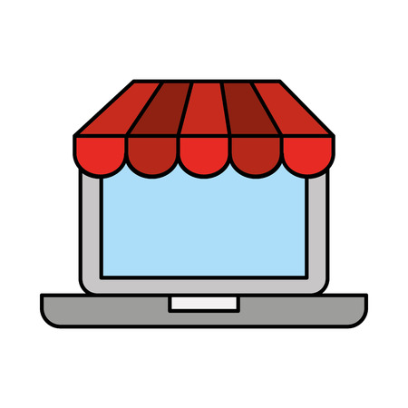laptop computer ecommerce isolated icon vector illustration designのイラスト素材