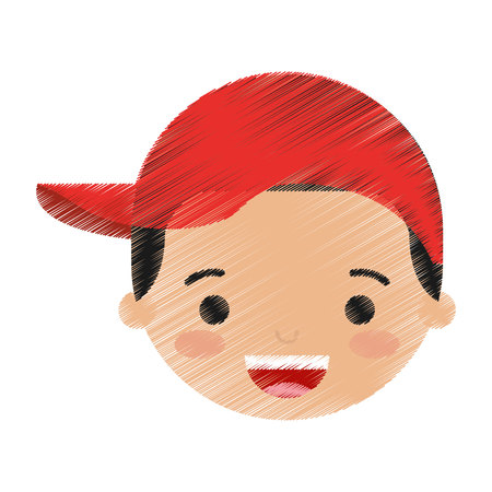 little boy character icon vector illustration designのイラスト素材