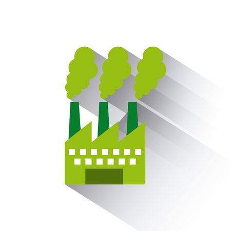 factory building icon over white background. colorful design. vector illustrationのイラスト素材