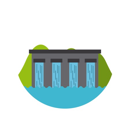 water dam icon over white background. colorful design. vector illustrationのイラスト素材
