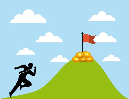 money challenge runner icon. colorful design. vector illustrationのイラスト素材