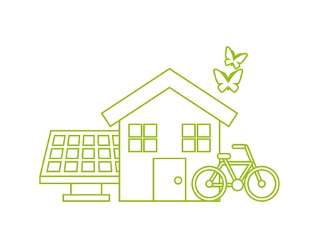 ecology and think green icons over white background. colorful design. vector illustrationのイラスト素材