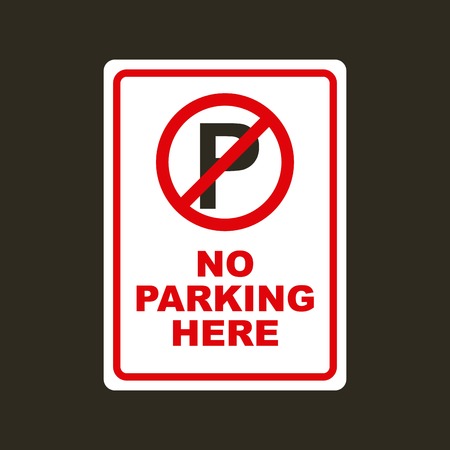 forbidden sign of parking zone icon over black background. vector illustrationのイラスト素材