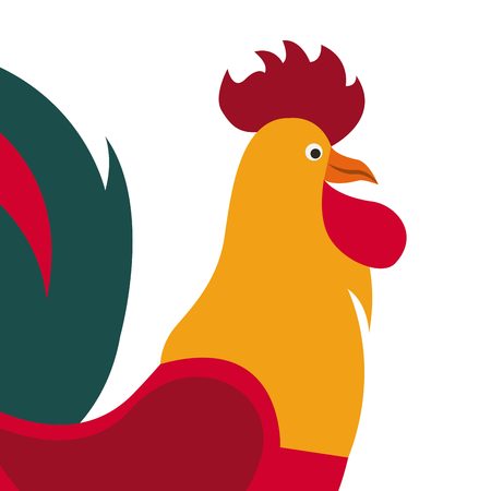 rooster icon over white background. colorful design. vector illustrationのイラスト素材