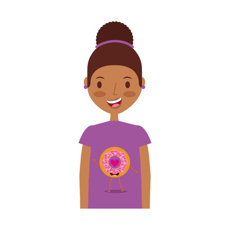 young woman avatar character vector illustration designのイラスト素材