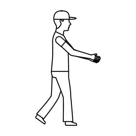 courier man avatar worker vector illustration designのイラスト素材