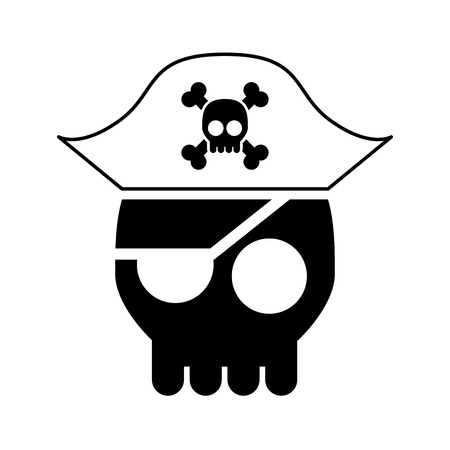 Hacker skull alert isolated icon vector illustration designのイラスト素材