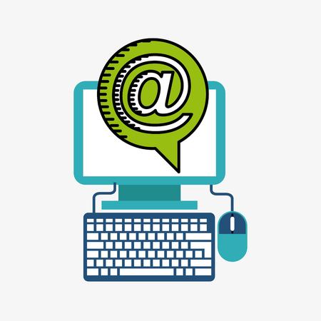 desktop computer technology icon vector illustration designのイラスト素材