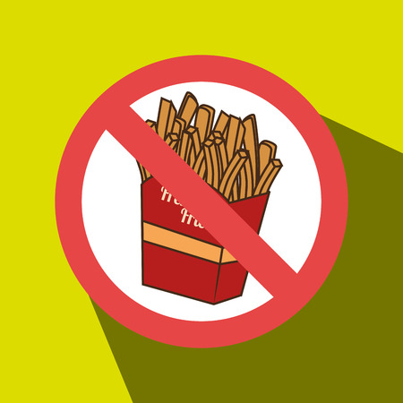 fries fast food unhealth prohibited vector illustration eps 10のイラスト素材