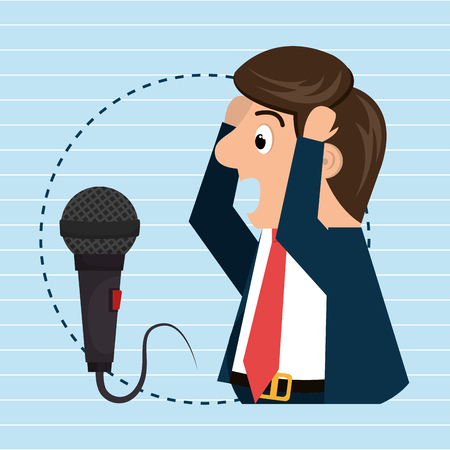 man speaker radio microphone vector illustration eps 10のイラスト素材