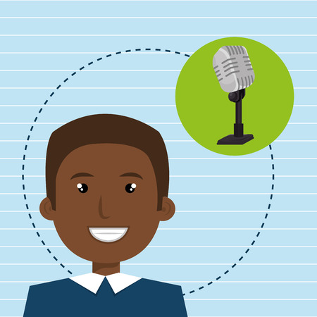 man microphone audio speak vector illustration eps 10のイラスト素材