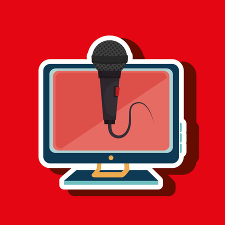 pc screen microphone speaker vector illustration eps 10のイラスト素材