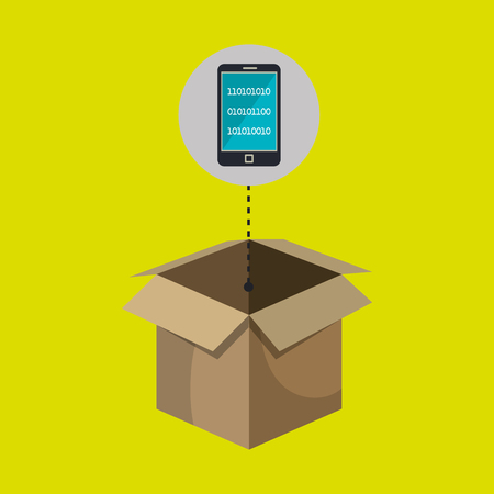 box smartphone code binary vector illustration eps 10のイラスト素材