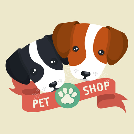 pet shop poster faces puppy design vector illustration eps 10のイラスト素材