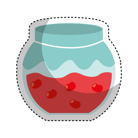 fruit conserve in jar icon vector illustration designのイラスト素材