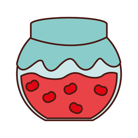 fruit conserve in jar icon vector illustration designのイラスト素材