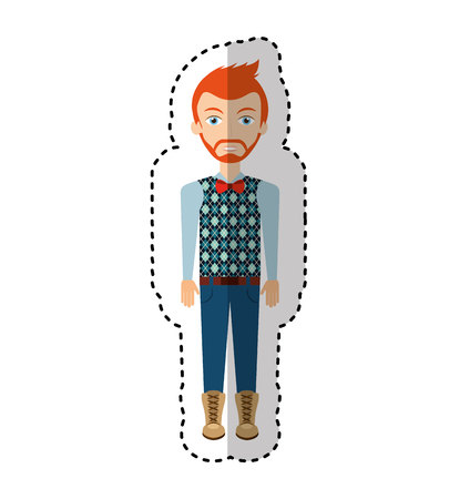 young man avatar character vector illustration designのイラスト素材