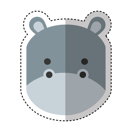 cute hippo character icon vector illustration designのイラスト素材