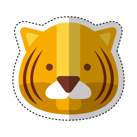 cute tiger character icon vector illustration designのイラスト素材