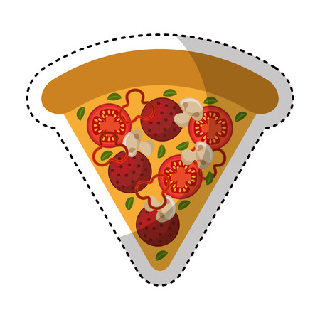 delicious pizza isolated icon vector illustration designのイラスト素材