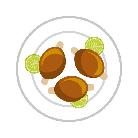 chicken meat isolated icon vector illustration designのイラスト素材