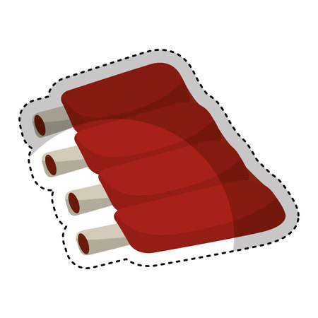 ribs butchery product icon vector illustration designのイラスト素材