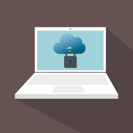 cloud security data icon vector illustration designのイラスト素材
