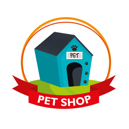 house dog pet shop vector illustration designのイラスト素材