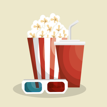 pop corn with soda vector illustration designのイラスト素材