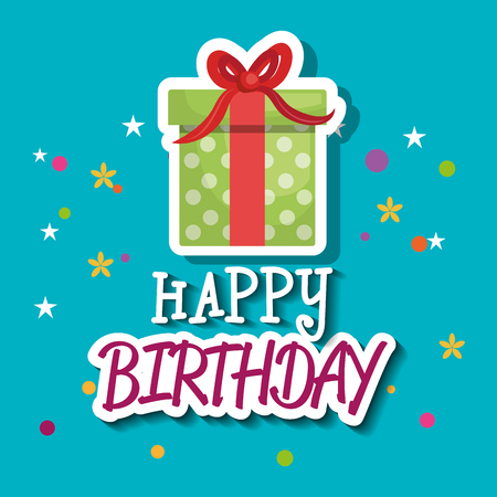 happy birthday celebration card vector illustration designのイラスト素材