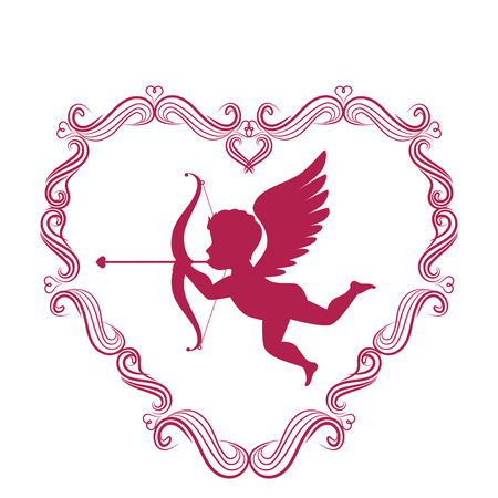 happy valentines day card vector illustration designのイラスト素材