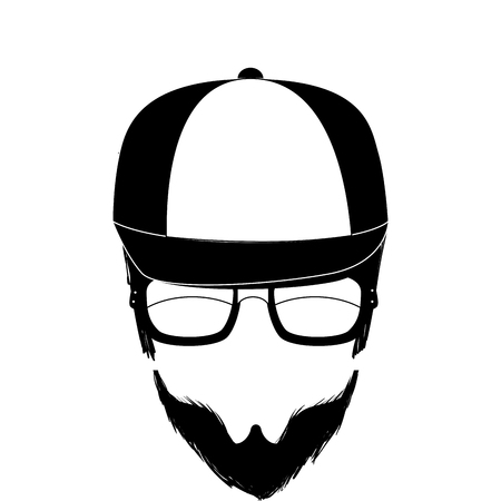 gentleman face hipster style vector illustration designのイラスト素材