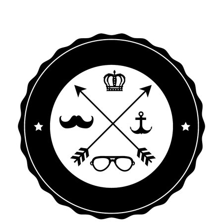 seal style hipster icon vector illustration designのイラスト素材