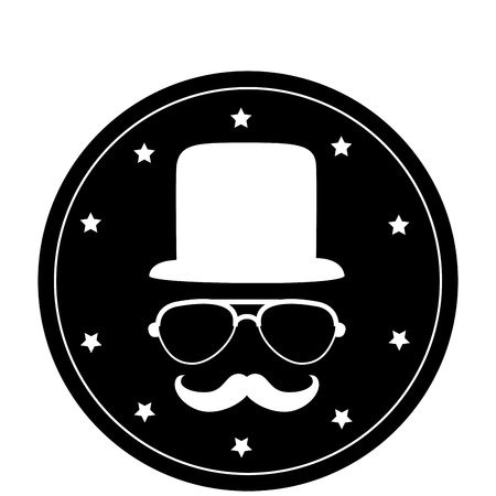 gentleman face hipster style vector illustration designのイラスト素材
