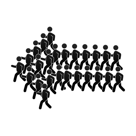 Group of people forming an arrow vector illustration designのイラスト素材