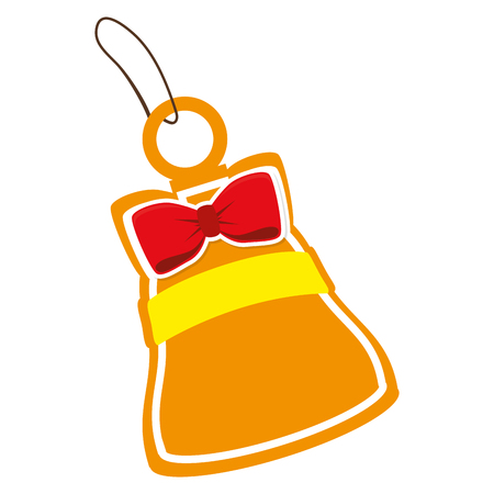 happy merry christmas bell card vector illustration designのイラスト素材