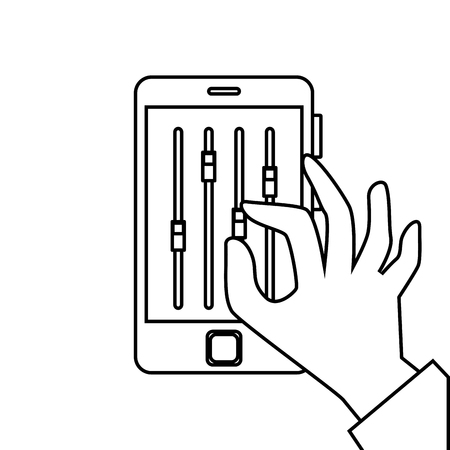smartphone with musical console app vector illustration designのイラスト素材
