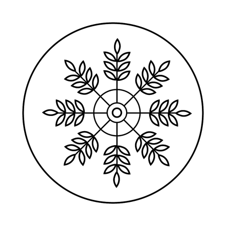 happy merry christmas snowflake card vector illustration designのイラスト素材